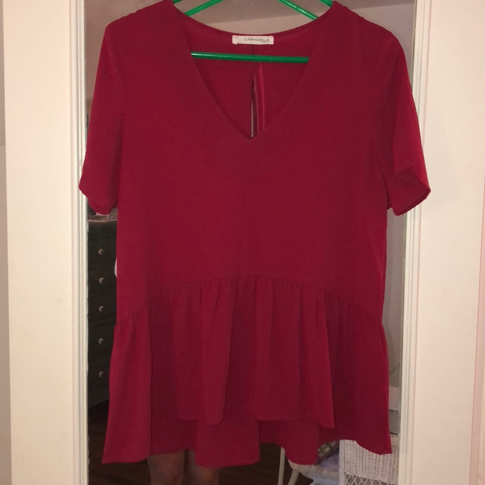 Red peplum top!